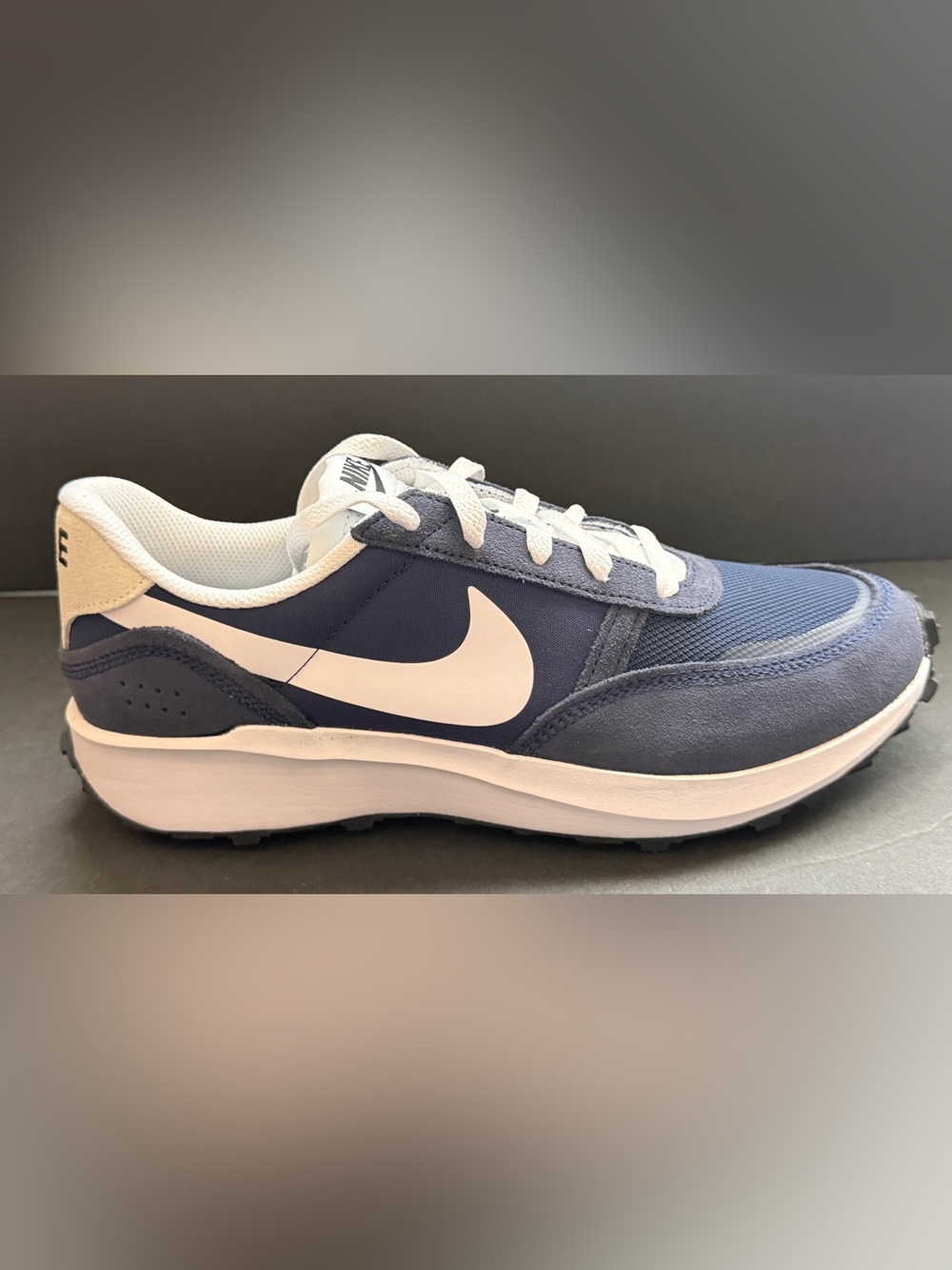 Nike Waffle Nav Men’s 8.5 Midnight Navy White Running Shoes FJ4195-400 New No Li